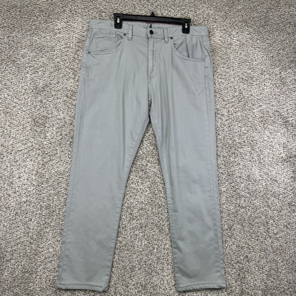 Johnnie-O Hugo 5-Pocket Pant Men's Size 35x30 Mako Mako Green Straight Stretch